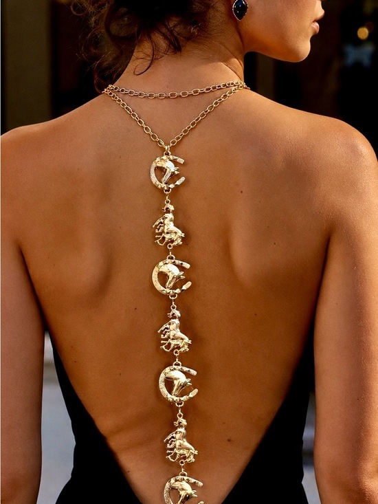 Jewelry - Dramatic Gold  Back Necklace